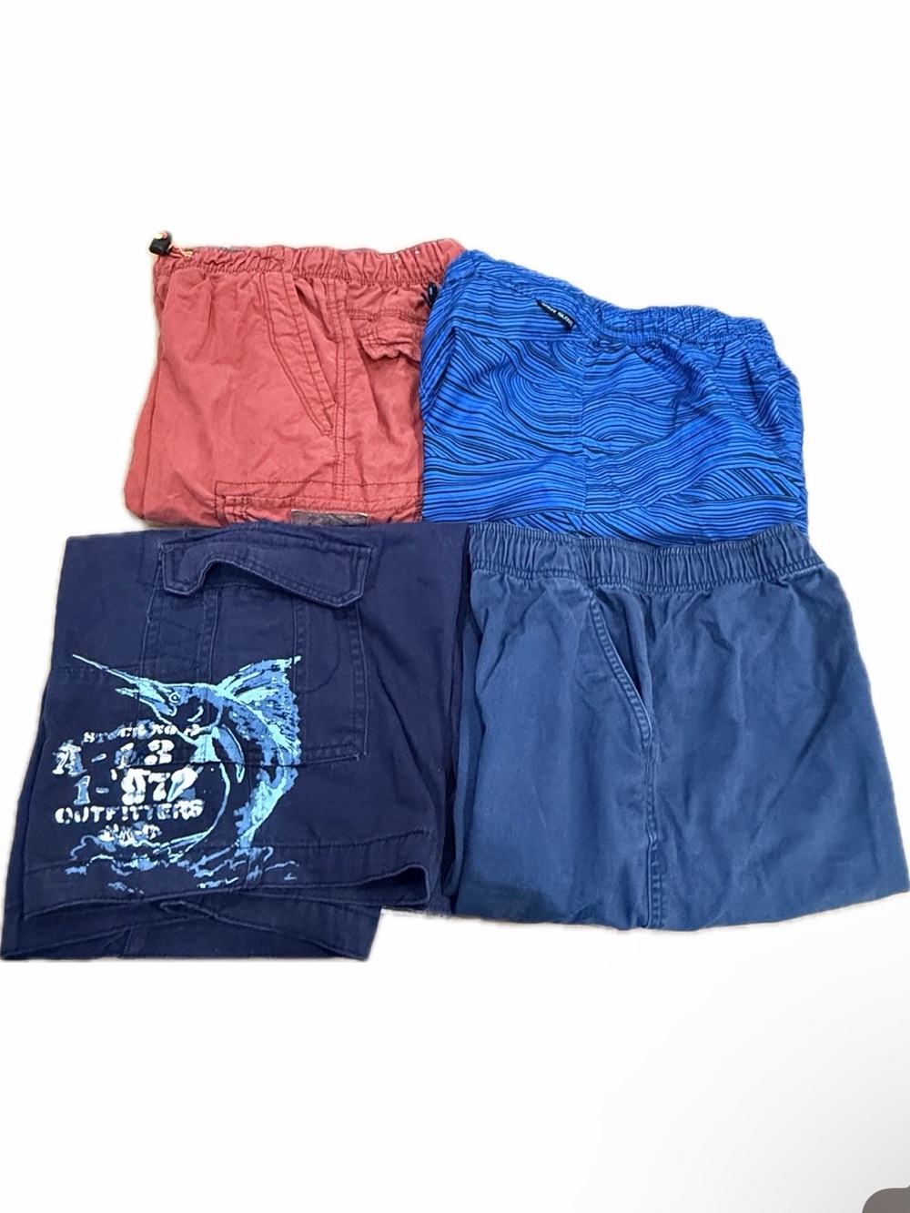 Bundle 4 Summer Boys Shorts Sz 14 - 16 Elastic / Button Waist Cargo Swim